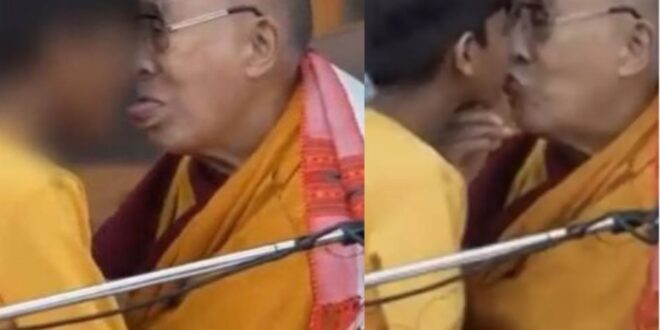 Backlash for Dalai Lama's lip-kiss with child.