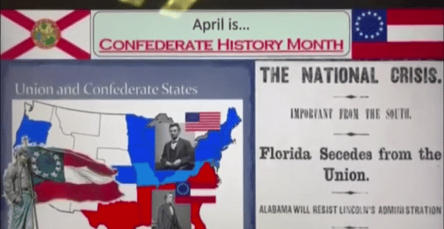 Principal addresses controversy over Confederate History Month video.