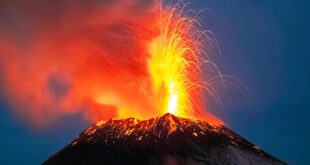 Mexico City disrupted by volcanic ash eruption.