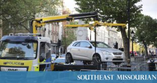 Man arrested for ramming Downing Street gates.