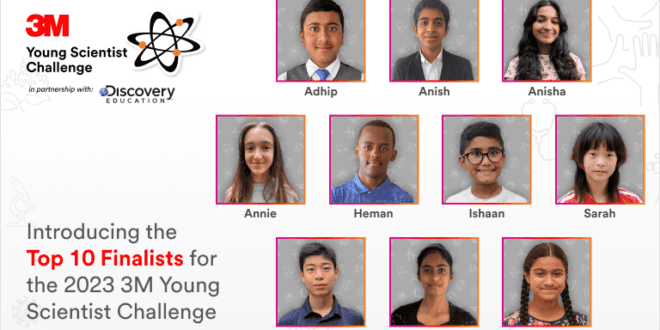 2023 National Finalists for 3M Young Scientist Challenge Announced.