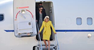 First lady to France for U.S. U.N. re-entry.