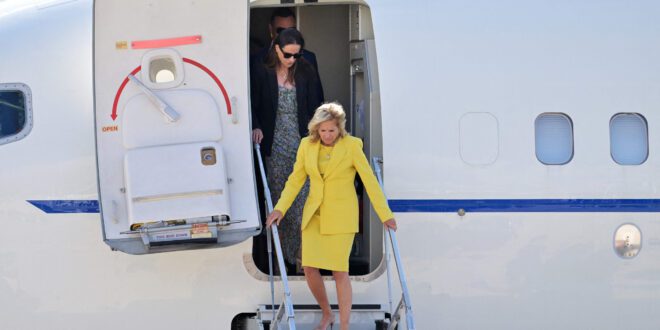 First lady to France for U.S. U.N. re-entry.