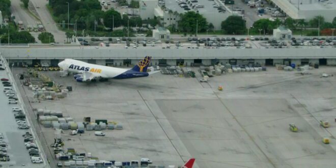 Miami International Airport evacuates cargo building.