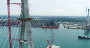 Peek inside the advancing Gordie Howe International Bridge.