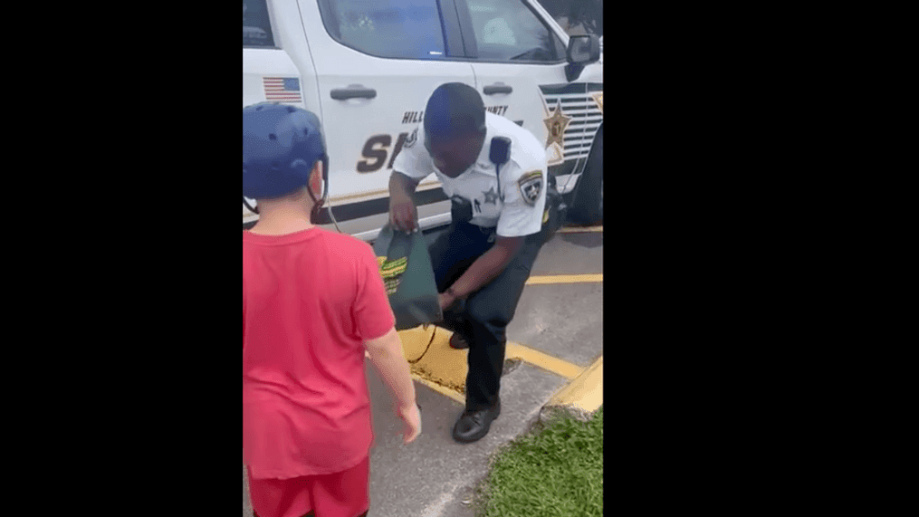 Florida deputies give 6-year-old boy with autism a special birthday surprise (Credit: Hillsborough County Sheriff's Office) 