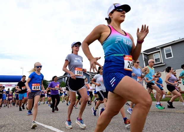 The 5K of the 2023 Sunrise Stampede starts Saturday morning at Silver Creek High School in Longmont. (Cliff Grassmick - Staff Photographer)