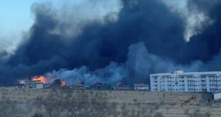 Maui island fire forces people into water.