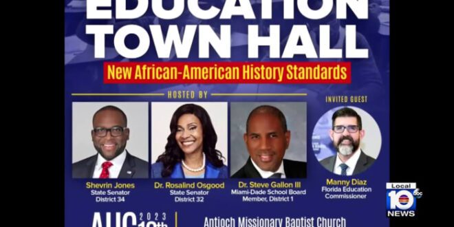 Florida education commissioner withdraws from Miami Gardens event.