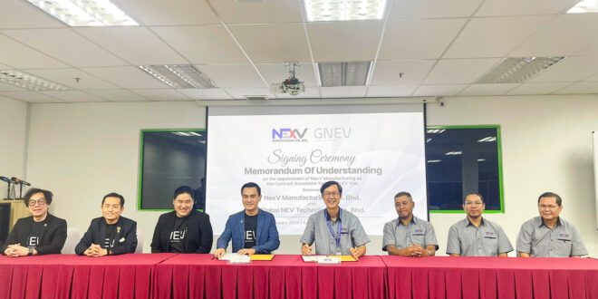 NexV Manufacturing partners with Global NEV Technology in Malaysia.