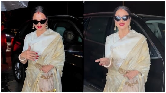 Latest news on January 9, 2025: Rekha gets clicked by the paparazzi during a dinner outing.