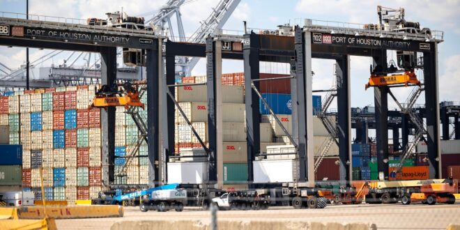 Dockworkers threaten strike against automation, causing economic uncertainty.